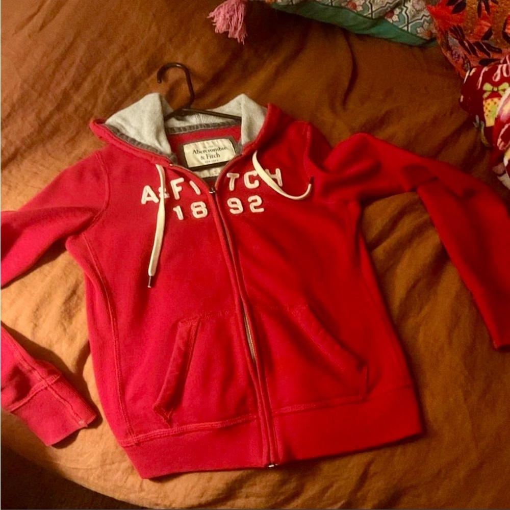 Abercrombie & Fitch Vibrant Red Zip-Up